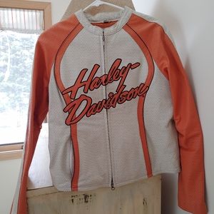Women's Harley Davidson leather jacket.